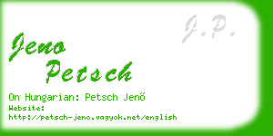 jeno petsch business card